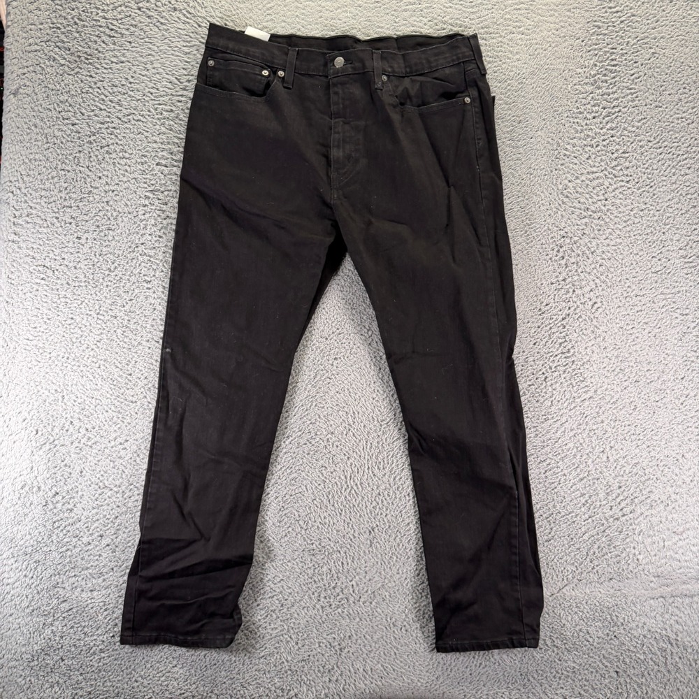 Levi's 502 Jeans Men's 36x30 Black Cotton Denim Tapered Leg Workwear Stretch